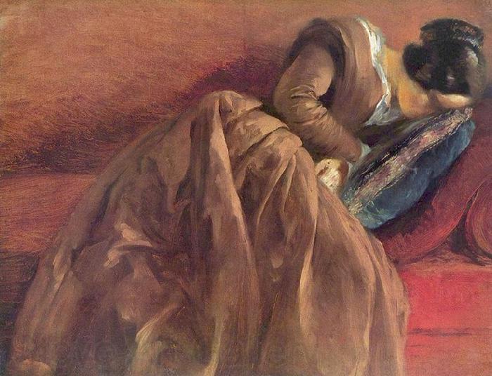 Adolph von Menzel Menzel's sister Emilie, sleeping Norge oil painting art